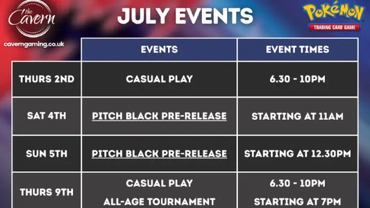 Pokemon Event Schedule - July 2026