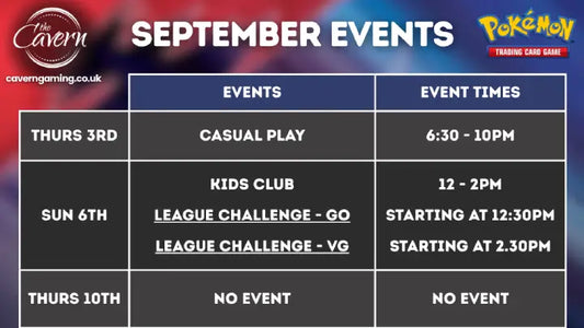 Pokemon Event Schedule - September 2026