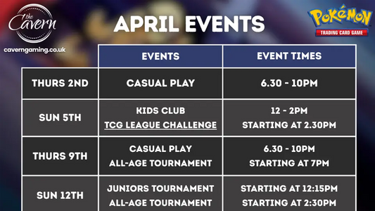 Pokemon Event Schedule - April 2026