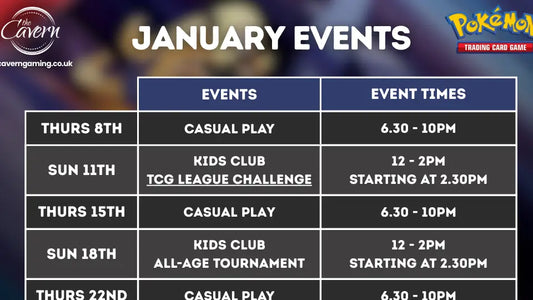 Pokemon Event Schedule - January 2026